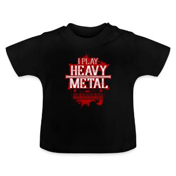 Chemise Heavy Metal - T-shirt bio col rond Bébé - noir - Devant