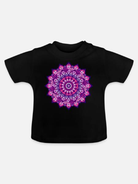 Mandala spirituel - T-shirt bio col rond Bébé - noir