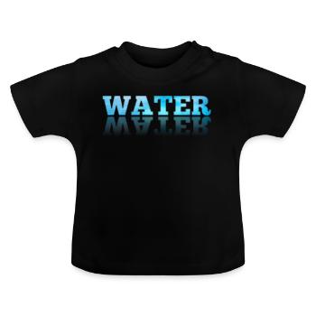 Water / water logo - Baby Organic T-Shirt with Round Neck - black - Front