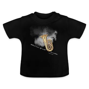 tuba musiker instrument - T-shirt bio col rond Bébé - noir - Devant