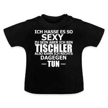 TISCHLER - Baby Bio-T-Shirt mit Rundhals - Schwarz - Vorne
