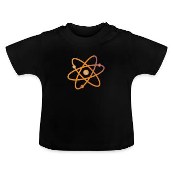 Atome multicolore neutron électron - T-shirt bio col rond Bébé - noir - Devant