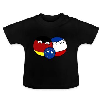 Countryball Germany France EU - Brexit - Baby Organic T-Shirt with Round Neck - black - Front