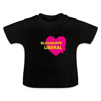 Groupe sanguin Libéral - FDP JuLis Jeunes libéraux - T-shirt bio col rond Bébé - noir - Devant