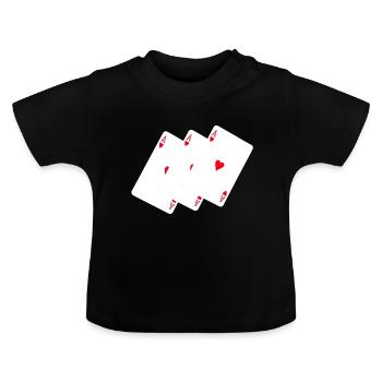 Playing Cards Ace - Baby Organic T-Shirt with Round Neck - black - Front