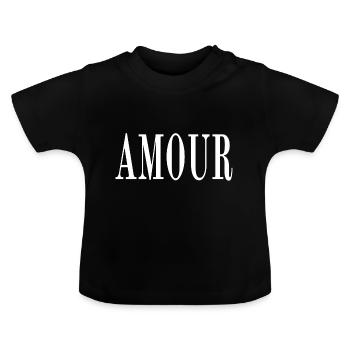 Amour T-Shirt - Baby Bio-T-Shirt mit Rundhals - Schwarz - Vorne