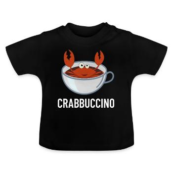 Crabe crabe cappuccino crustacé cappuccino - T-shirt bio col rond Bébé - noir - Devant