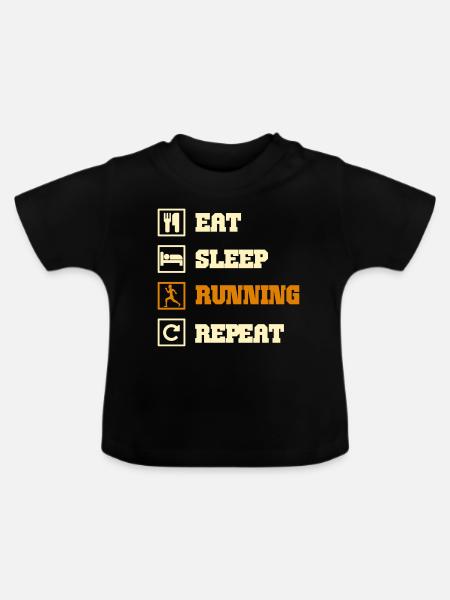 running - Baby Bio-T-Shirt mit Rundhals - Schwarz