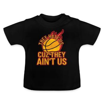 basketball team - Baby Organic T-Shirt with Round Neck - black - Front
