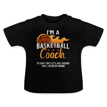 Basketballer Trainer Coach Basket Basketball - Baby Bio-T-Shirt mit Rundhals - Schwarz - Vorne