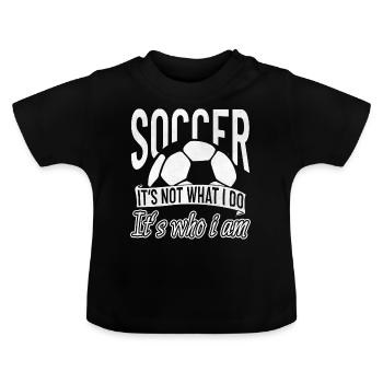 Fußball Soccer Ball Fußballplatz Ballsport Sport - Baby Bio-T-Shirt mit Rundhals - Schwarz - Vorne