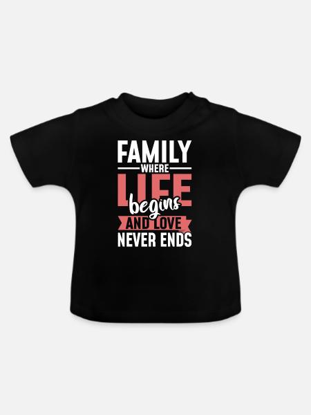 Familienwerte - Baby Bio-T-Shirt mit Rundhals - Schwarz