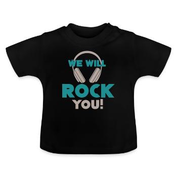 École de musique rock - T-shirt bio col rond Bébé - noir - Devant