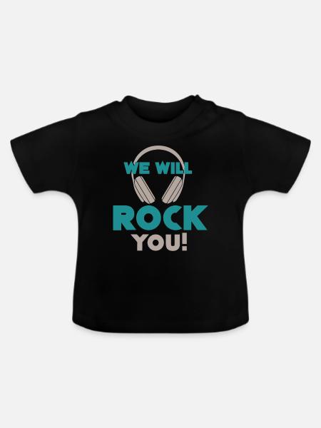 École de musique rock - T-shirt bio col rond Bébé - noir