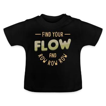 Rangée Rangée Rangée - T-shirt bio col rond Bébé - noir - Devant