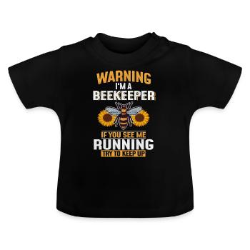 Abeille abeille abeille abeille cadeau abeille - T-shirt bio col rond Bébé - noir - Devant