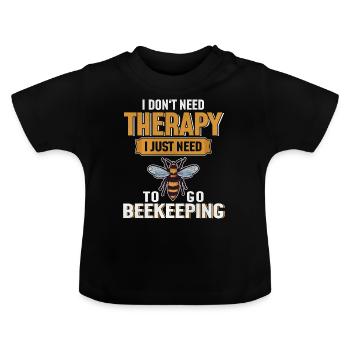 Abeille Abeille Abeille Abeille Abeille Miel - T-shirt bio col rond Bébé - noir - Devant