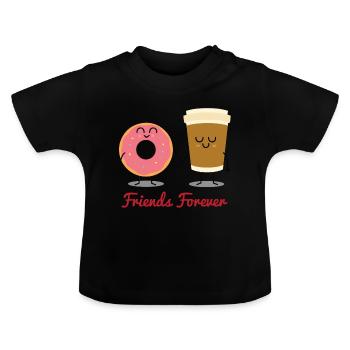 L’amitié - T-shirt bio col rond Bébé - noir - Devant
