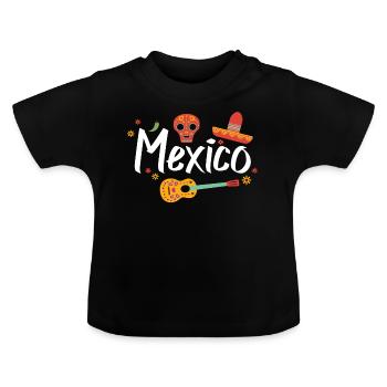 Mexiko - Baby Bio-T-Shirt mit Rundhals - Schwarz - Vorne