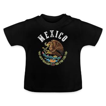 Mexiko - Baby Bio-T-Shirt mit Rundhals - Schwarz - Vorne