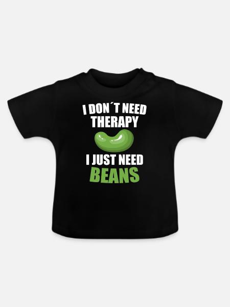 Bohnen - Baby Bio-T-Shirt mit Rundhals - Schwarz