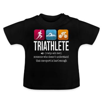 Triathlet - Baby Bio-T-Shirt mit Rundhals - Schwarz - Vorne