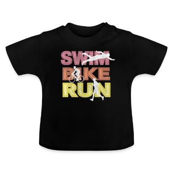 Triathlon - T-shirt bio col rond Bébé - noir - Devant