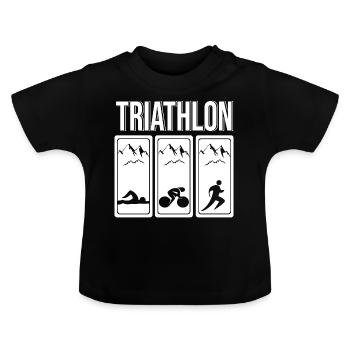 Triathlon Triathlet - Baby Bio-T-Shirt mit Rundhals - Schwarz - Vorne