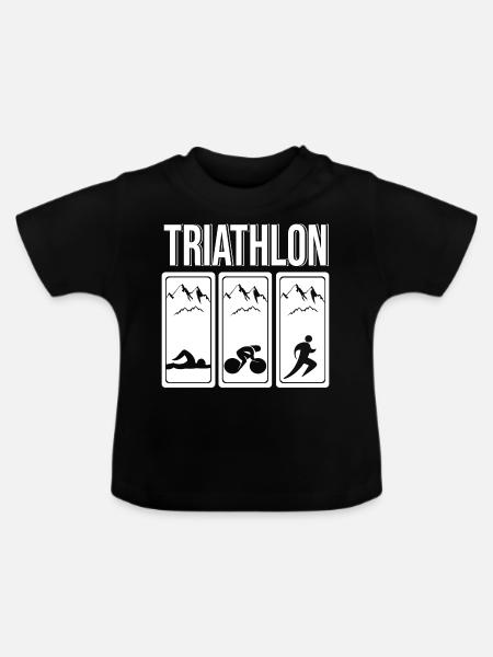Triathlon Triathlet - Baby Bio-T-Shirt mit Rundhals - Schwarz