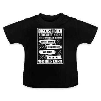 Bogenschießen T-Shirt Pfeil Bogen Armbrust Geschen - Baby Bio-T-Shirt mit Rundhals - Schwarz - Vorne