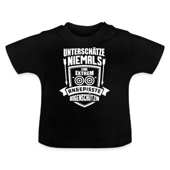 Bogenschießen Shirt Pfeil Bogen Armbrust Geschenk - Baby Bio-T-Shirt mit Rundhals - Schwarz - Vorne