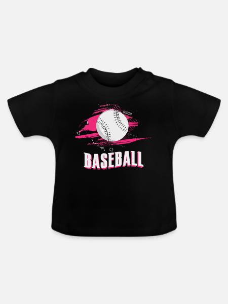 Baseball Baseballteam Baseballschläger - Baby Bio-T-Shirt mit Rundhals - Schwarz