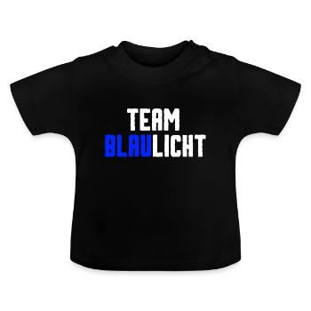 Team Blaulicht - Baby Bio-T-Shirt mit Rundhals - Schwarz - Vorne