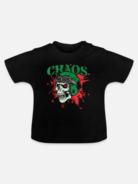 Totenkopf - Baby Bio-T-Shirt mit Rundhals - Schwarz