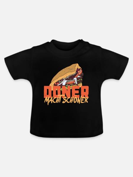 Döner macht schöner - Baby Bio-T-Shirt mit Rundhals - Schwarz
