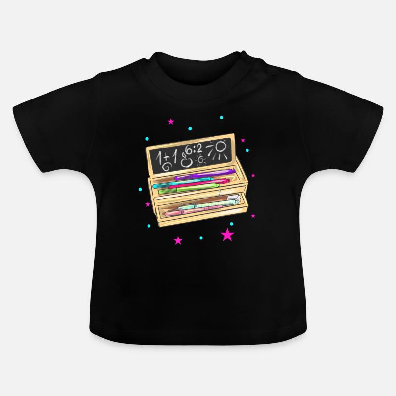 Dossier étudiant pour la scolarisation - T-shirt bio col rond Bébé - noir