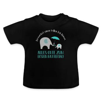 Muttertag - Baby Bio-T-Shirt mit Rundhals - Schwarz - Vorne