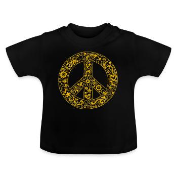 Peace Peacezeichen - Baby Bio-T-Shirt mit Rundhals - Schwarz - Vorne