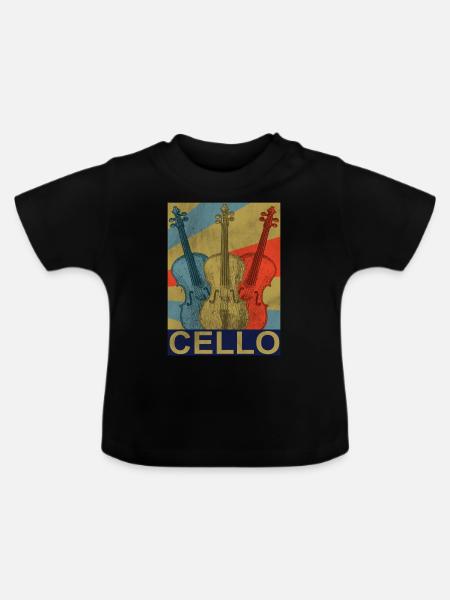 Violoncelle - T-shirt bio col rond Bébé - noir