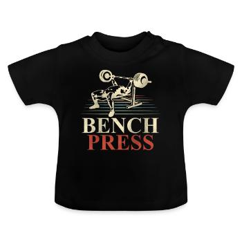 Bench Press Fitness Weight Bench Weight Training - Baby Organic T-Shirt with Round Neck - black - Front