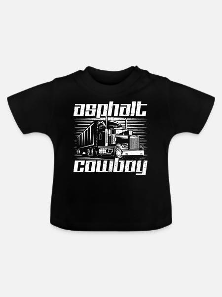 LKW Lastwagen - Baby Bio-T-Shirt mit Rundhals - Schwarz
