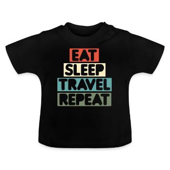Urlauber Reisender - Baby Bio-T-Shirt mit Rundhals - Schwarz - Vorne