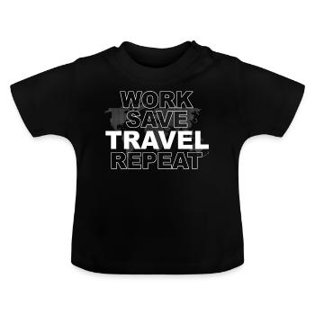 Traveling Travel - Baby Organic T-Shirt with Round Neck - black - Front