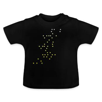 étoiles blanc jaune idée cadeau idée cadeau idée - T-shirt bio col rond Bébé - noir - Devant