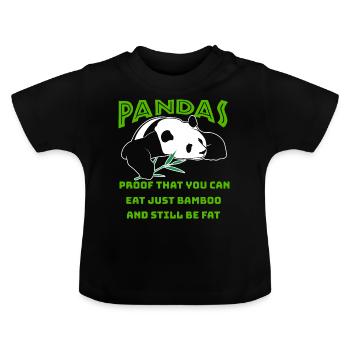 Pandas pandas - T-shirt bio col rond Bébé - noir - Devant