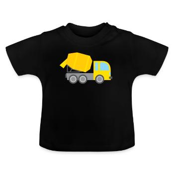 Concrete Mixer Truck Driver - Baby Organic T-Shirt with Round Neck - black - Front