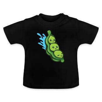 Grüne Bohnen Samen Vegan - Baby Bio-T-Shirt mit Rundhals - Schwarz - Vorne
