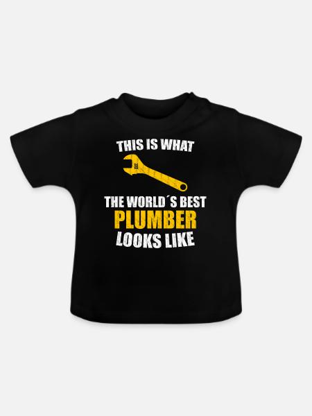 Weltbester Klempner - Baby Bio-T-Shirt mit Rundhals - Schwarz
