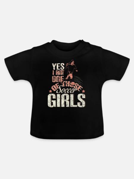 Weiblich Fußball Geschenk - Baby Bio-T-Shirt mit Rundhals - Schwarz
