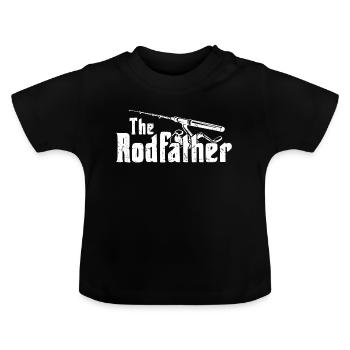 Canne à pêche - T-shirt bio col rond Bébé - noir - Devant
